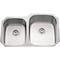 Hardware Resources 32" Lx20-5/8" Wx9" D Undermount 18 Gauge Stainless Steel 40/60 Double Bowl Sink 801R-18 - alternate 1